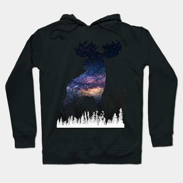 Moose Animal Forest Wild Nature World Free Land Hoodie by Cubebox